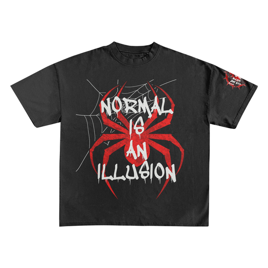 NORMAL IS AN ILLUSION TEE BLACK